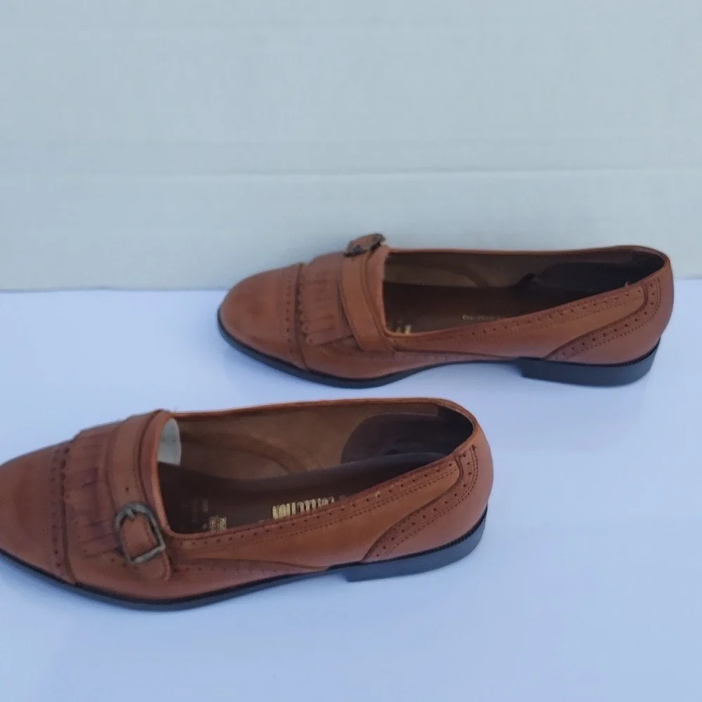 The Leather Collection Brown Leather Women Flat Shoes Size 6.5 - Picture 9 of 15